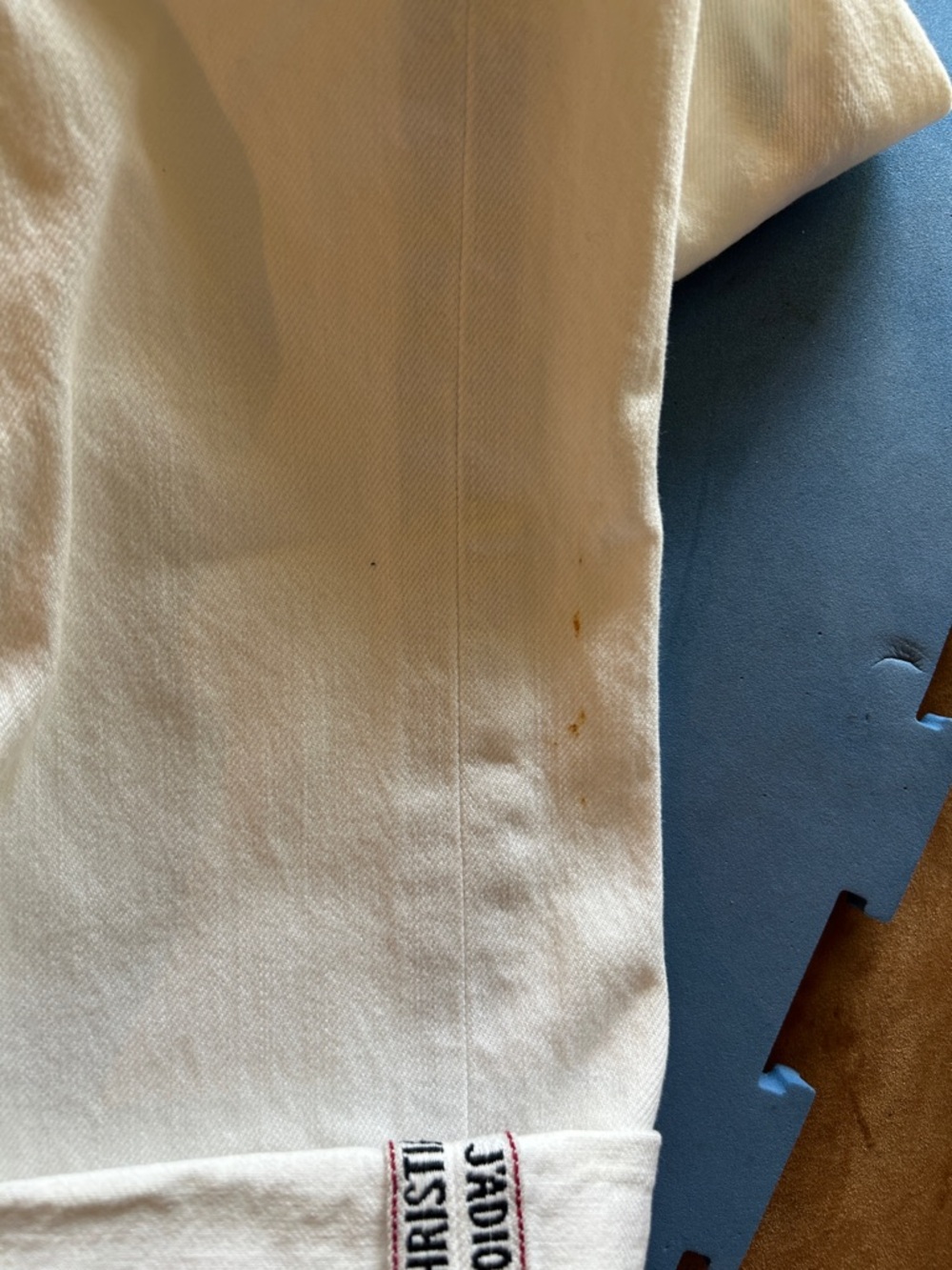 Dior White Denim Jeans with Logo Cuff Trim - Picture 8 of 14